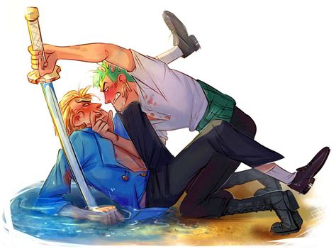 It means that zoro actualy loves Okama so it proves that zoro is Gay. . Sanji x zoro r34
